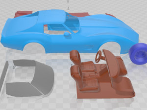 Chevrolet Corvette Stingray C3 Coupe 1974 Printable Car Modello di stampa 3D