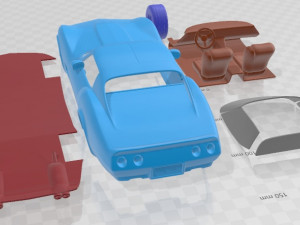 Chevrolet Corvette Stingray C3 Coupe 1974 Printable Car Modello di stampa 3D