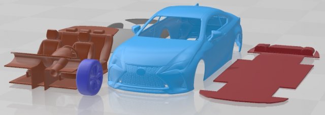 Lexus RC 2019 Printable Car 3D printmodel .c4d .max .obj .3ds .fbx .stl .blend 