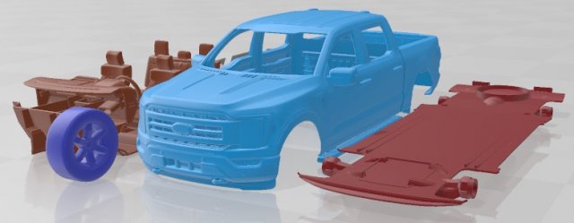 F 150 2021 Printable Car Modelo de Impressão 3D .c4d .max .obj .3ds .fbx .stl .blend 