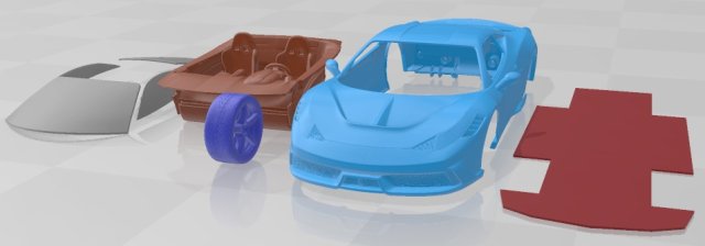 Ferrari 458 Speciale 2014 Printable Car Model do druku 3D .c4d .max .obj .3ds .fbx .stl .blend 