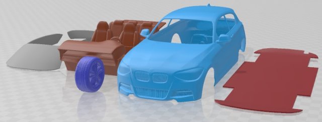 M135i 3doors 2013 Printable Car 3D Print Model .c4d .max .obj .3ds .fbx .stl .blend 