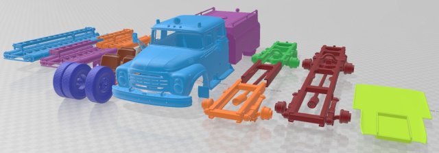 ZiL 130 AC-40 Fire Truck 1978 Printable 3D-Druckmodell .c4d .max .obj .3ds .fbx .stl .blend 