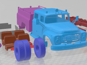 ZiL 130 AC-40 Fire Truck 1978 Printable 3D-Druckmodell