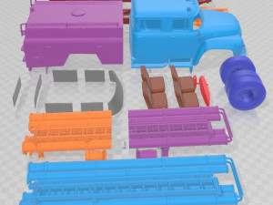 ZiL 130 AC-40 Fire Truck 1978 Printable 3D-Druckmodell