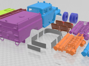 ZiL 130 AC-40 Fire Truck 1978 Printable 3D-Druckmodell