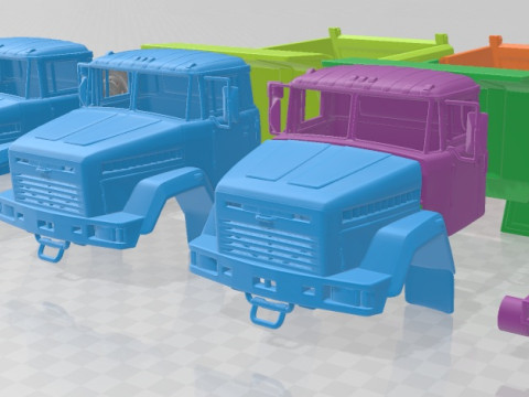 KrAZ 65055 Dump Truck 2004 Printable 3D Print Model
