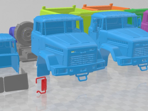 KrAZ 65055 Dump Truck 2004 Printable Model Cetak 3D