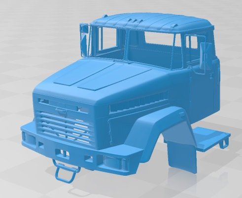 KrAZ 65055 2004 Printable Body Cabin Truck 3D प्रिंट मॉडल .c4d .max .obj .3ds .fbx .stl .blend 