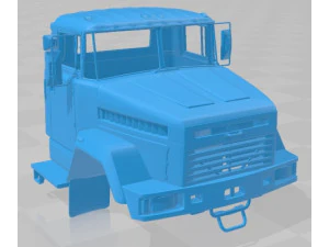 KrAZ 65055 2004 Printable Body Cabin Truck 3D Print Model