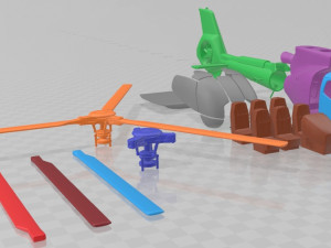 Eurocopter EC130 Printable Helicopter 3D Print Model