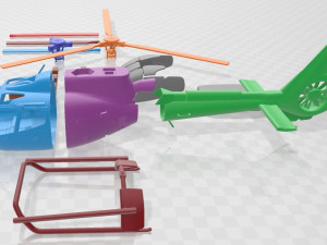 Eurocopter EC130 Printable Helicopter 3D Print Model