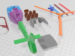 Eurocopter EC130 Printable Helicopter 3D Print Model