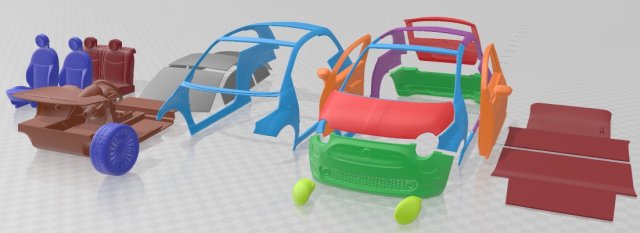 Fiat 500 2015 Printable Car 3D Print Model .c4d .max .obj .3ds .fbx .stl .blend 