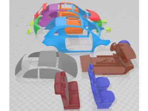 Fiat 500 2015 Printable Car 3D Print Model
