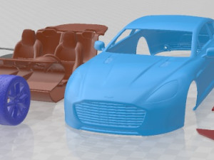 Aston Martin Rapide S 2014 Printable Car 3D Baskı Modeli