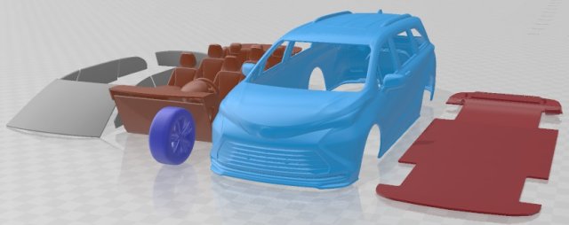 Toyota Sienna 2021 Printable Car 3D-Druckmodell .c4d .max .obj .3ds .fbx .stl .blend 