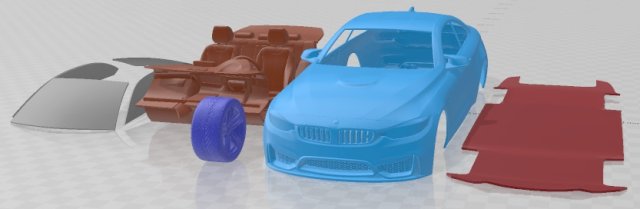 M4 Coupe F82 2015 Printable Car 3D-Druckmodell .c4d .max .obj .3ds .fbx .stl .blend 