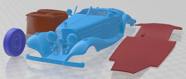 Mercedes Benz 540K 1936 Printable Car 3D Принт Модель .c4d .max .obj .3ds .fbx .stl .blend 
