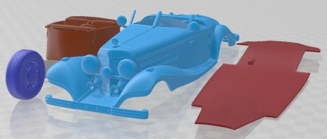 Mercedes Benz 540K 1936 Printable Car 3D Print Model .c4d .max .obj .3ds .fbx .stl .blend