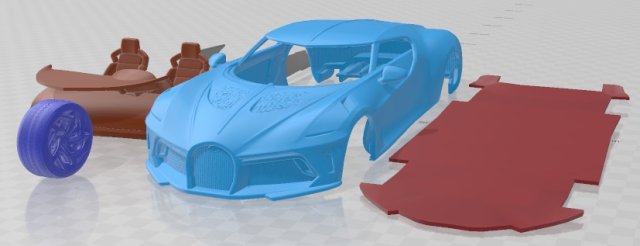 Bugatti La Voiture Noire 2019 Printable Car 3D Print Model .c4d .max .obj .3ds .fbx .stl .blend 