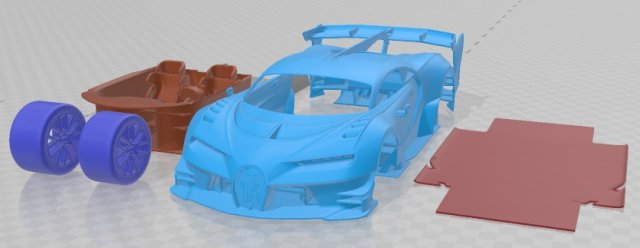 Bugatti Vision Gran Turismo 2015 Printable Car Model do druku 3D .c4d .max .obj .3ds .fbx .stl .blend 
