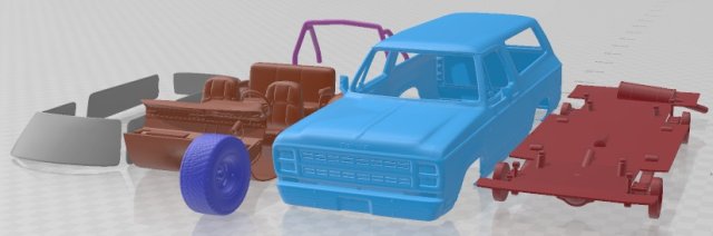 Dodge Ramcharger 1979 Printable Car Modello di stampa 3D .c4d .max .obj .3ds .fbx .stl .blend 