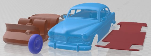 Volvo Amazon 1961 Printable Car Model do druku 3D .c4d .max .obj .3ds .fbx .stl .blend 