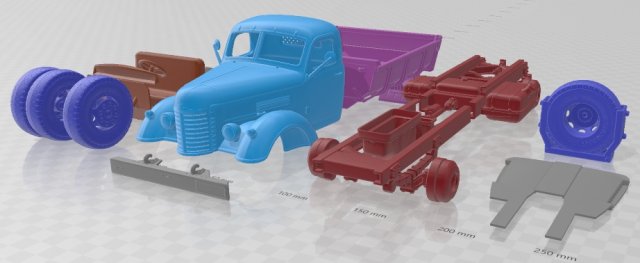 ZIS MMZ 585 1962 Printable Truck 3D प्रिंट मॉडल .c4d .max .obj .3ds .fbx .stl .blend 