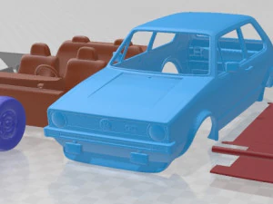 Volkswagen Golf MK1 1975 Mobil Cetak Model Cetak 3D