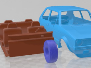 Volkswagen Golf MK1 1975 Printable Car 3D-Druckmodell