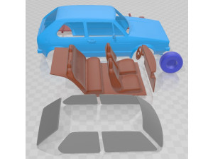 Volkswagen Golf MK1 1975 Printable Car 3D-Druckmodell