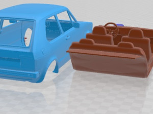 Volkswagen Golf MK1 1975 Printable Car 3D-Druckmodell