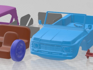 Citroen Mehari 1968 Printable Car 3D Print Model