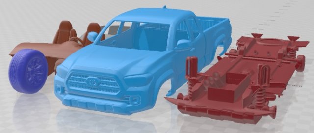 Toyota Tacoma TRD Off Road 2016 Printable Car Modello di stampa 3D .c4d .max .obj .3ds .fbx .stl .blend 