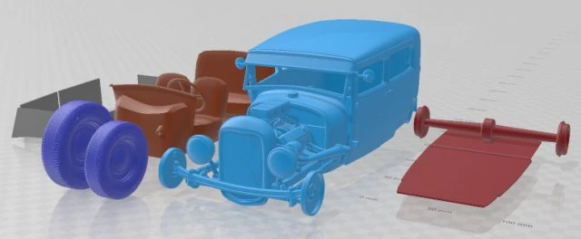 Model A Hot Rod 2016 Printable Car 3D Print Model .c4d .max .obj .3ds .fbx .stl .blend