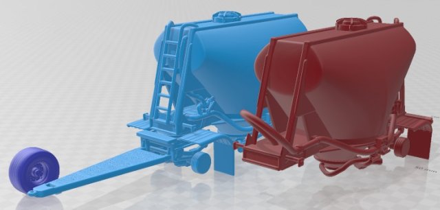 Trailer Double Beall 550 Dry Bulk 2016 Printable Modello di stampa 3D .c4d .max .obj .3ds .fbx .stl .blend 