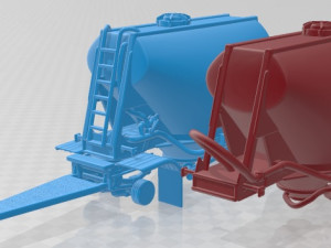 Trailer Double Beall 550 Dry Bulk 2016 Printable 3D Print Model
