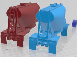 Trailer Double Beall 550 Dry Bulk 2016 Printable Modello di stampa 3D
