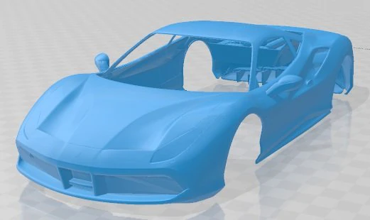 Ferrari 488 GTB 2016 Printable Body Car 3D Print Model .c4d .max .obj .3ds .fbx .stl .blend 