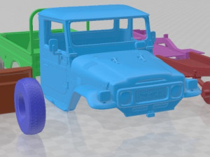 Toyota Land Cruiser J40 Pickup FJ45L 1979 Printable Car 3D-Druckmodell