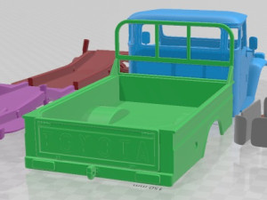 Toyota Land Cruiser J40 Pickup FJ45L 1979 Printable Car 3D-Druckmodell