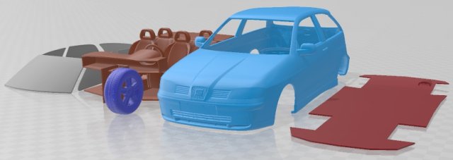 Seat Ibiza 2001 Printable Car Model do druku 3D .c4d .max .obj .3ds .fbx .stl .blend 