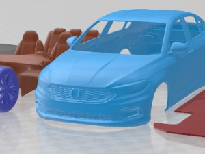 Fiat Tipo 2016 Printable Car Model do druku 3D