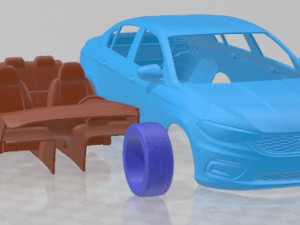 Fiat Tipo 2016 Printable Car Modello di stampa 3D
