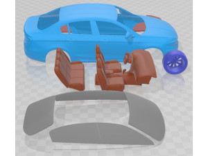 Fiat Tipo 2016 Printable Car Modello di stampa 3D