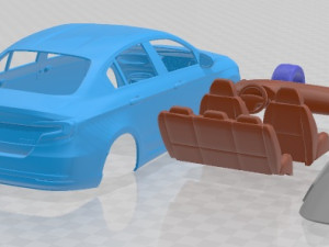 Fiat Tipo 2016 Printable Car Modello di stampa 3D