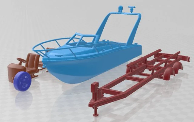Pleasure Fishing Boat Printable 3D Print Model .c4d .max .obj .3ds .fbx .stl .blend 