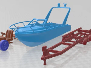 Barco de Pesca de Placer Imprimible Modelo de impresión 3D