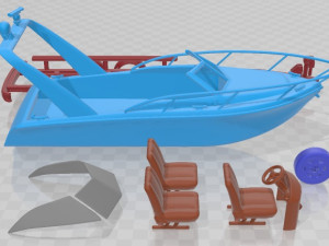 Pleasure Fishing Boat Printable 3D Print Model